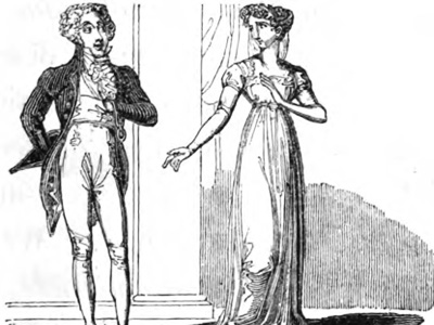 Pantomime of 18-19th C. English society manners and gestures 