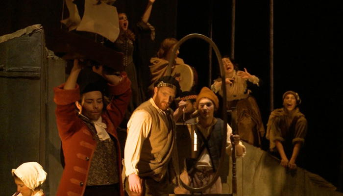 The busy and intense atmosphere on stage in the 2011 production of Witchcraft