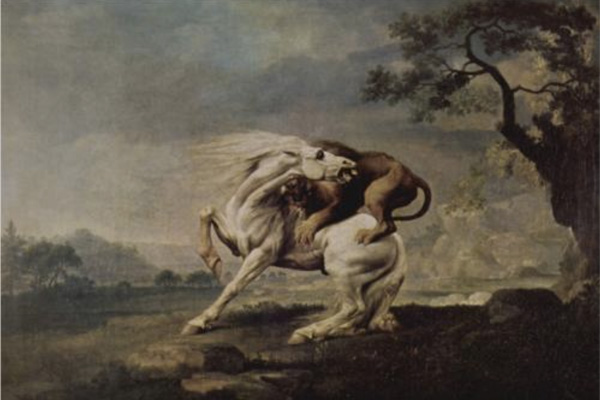 Lion Attacking a Horse